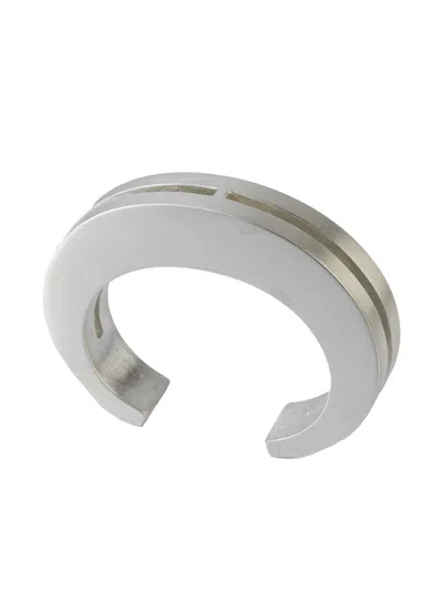 Parts Of Four Sterling Silver Crescent Crevice Bracelet In Metallic