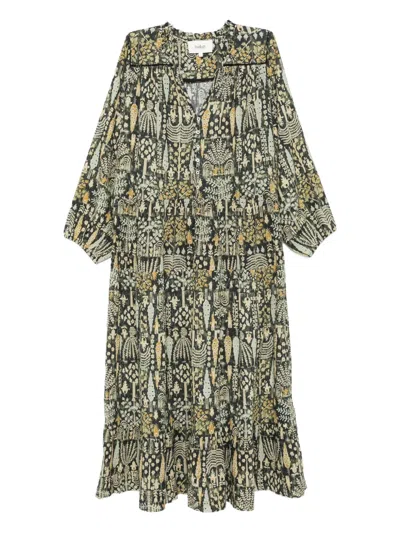 Ba&sh Pidola Print Midi Dress In Green