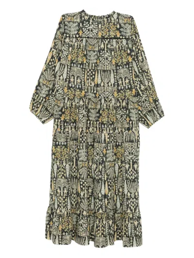 Ba&sh Pidola Print Midi Dress In Green