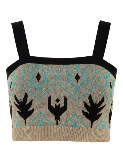 Akep Damask-pattern Jacquard Top In Black