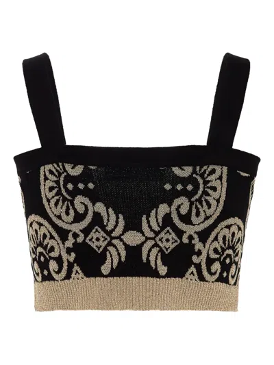 Akep Damask-pattern Jacquard Top In Black