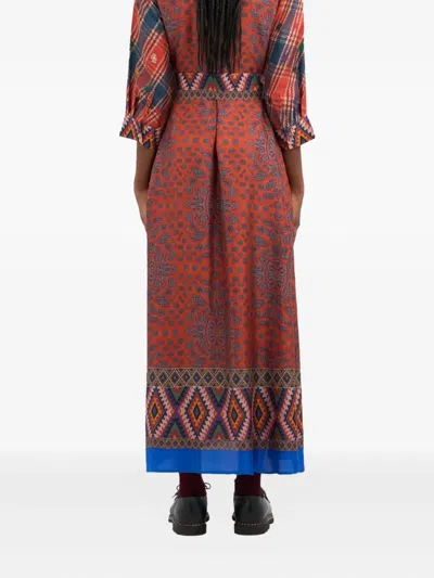 Pierre-louis Mascia Paisley-print Belted Midi Dress In Multi