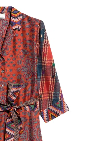 Pierre-louis Mascia Paisley-print Belted Midi Dress In Multi
