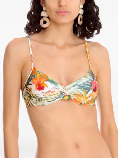 Lygia & Nanny Twist-front Floral Bikini Top