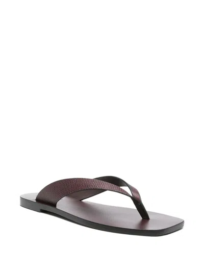 A.emery 10mm Kinto Leather Flip Flops In Burgundy