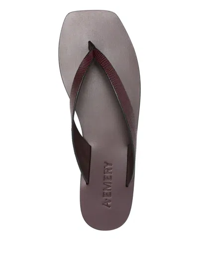 A.emery 10mm Kinto Leather Flip Flops In Burgundy
