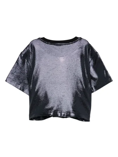 Balmain Metallic-finish Embroidered T-shirt In Metallic