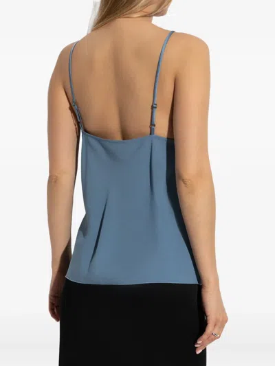 Forte Forte Satin-panelled Top In Blue