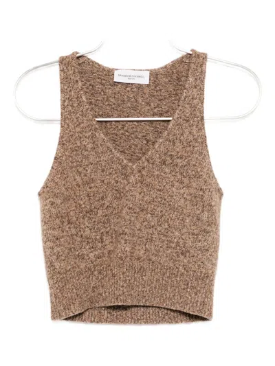 Brandon Maxwell Sleeveless Tank Top In Brown