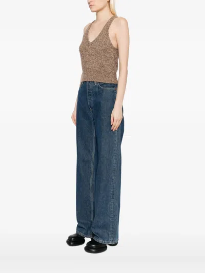 Brandon Maxwell Sleeveless Tank Top In Brown