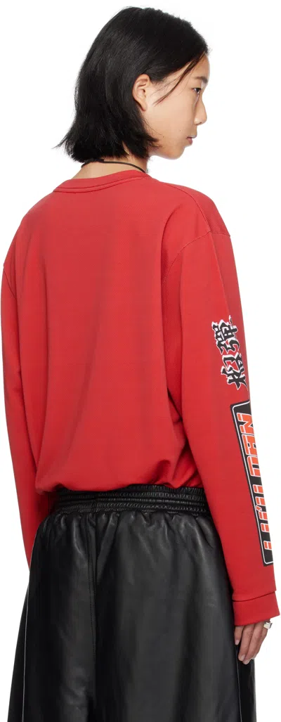Lu'u Dan Red Oversized Long Sleeve Jersey In Red