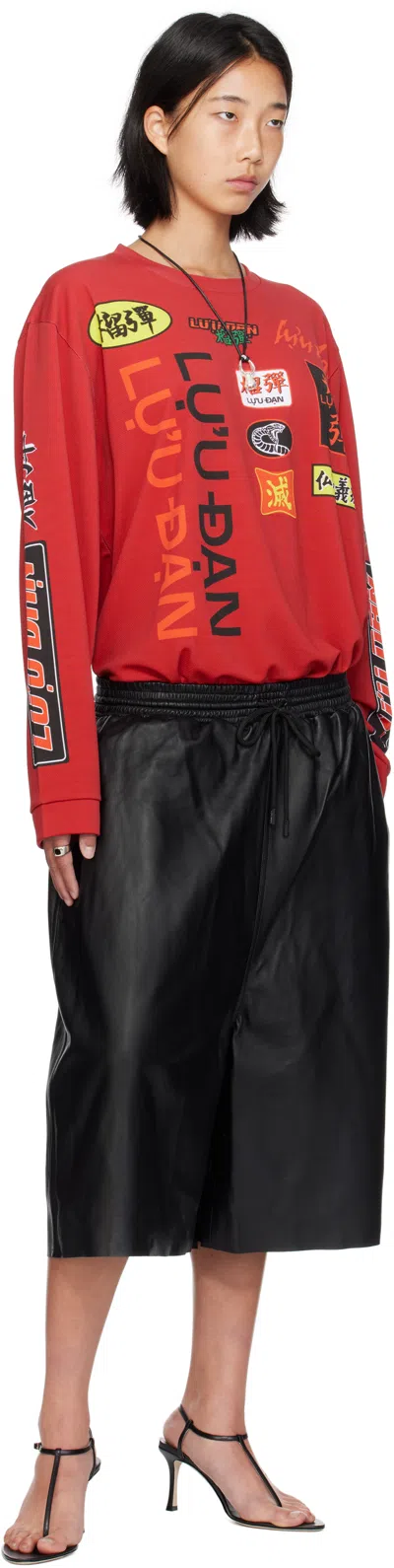 Lu'u Dan Red Oversized Long Sleeve Jersey In Red