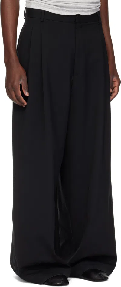 Lu'u Dan Black Jumbo Wide Leg Trousers In Black