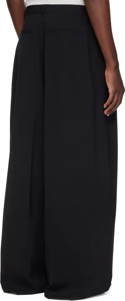 Lu'u Dan Black Jumbo Wide Leg Trousers In Black