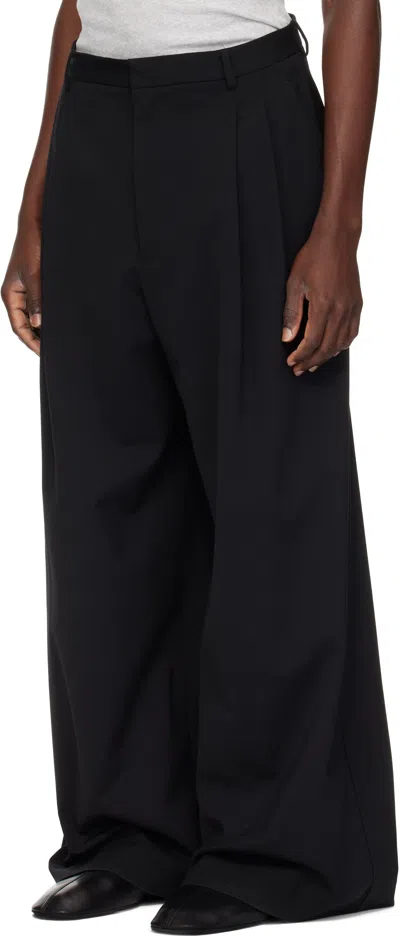 Lu'u Dan Black Jumbo Wide Leg Trousers In Black