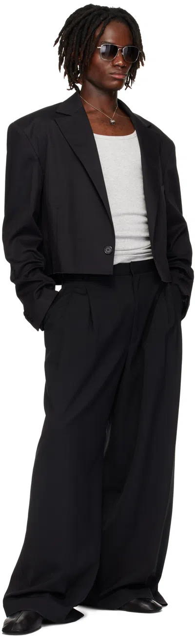 Lu'u Dan Black Jumbo Wide Leg Trousers In Black