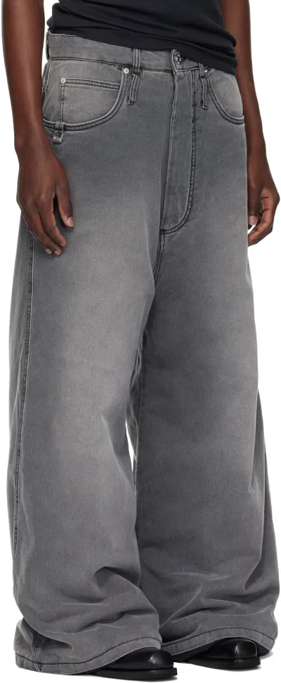 Lu'u Dan Gray Kriss Kross Jeans In Black