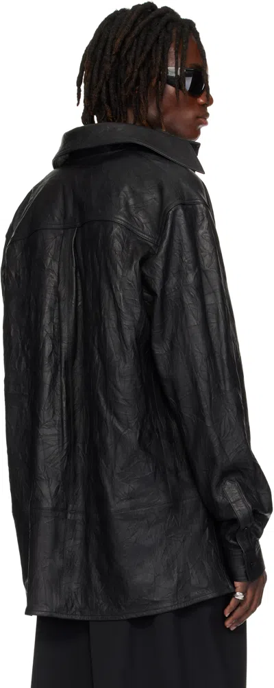 Lu'u Dan Black Misfit Leather Jacket In Black