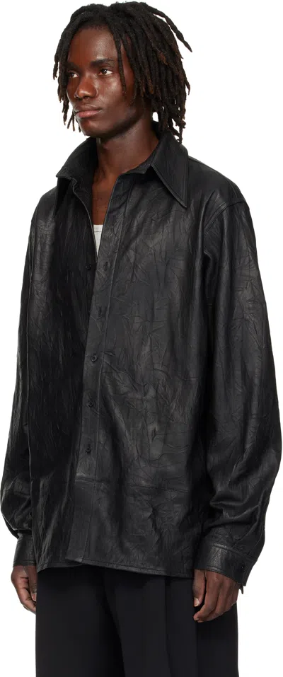 Lu'u Dan Black Misfit Leather Jacket In Black