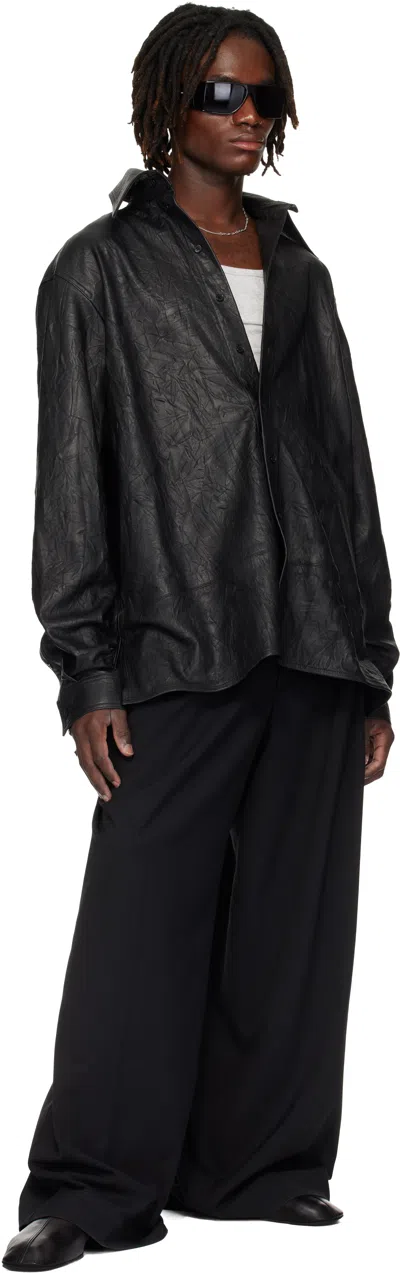 Lu'u Dan Black Misfit Leather Jacket In Black