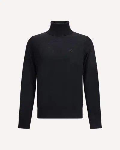 Dsquared2 Wool Turtleneck Sweater Sweaters And Cardigans Black In Black