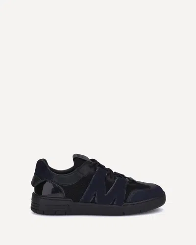 Moschino Leather And Mesh Sneakers In Black