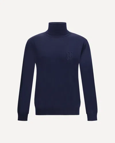 Valentino Virgin Wool Turtleneck Sweater In Blue
