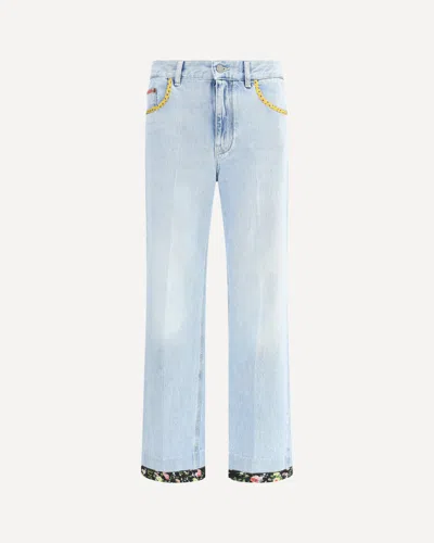 Valentino Garavani Contrast Border Straight Leg Jeans