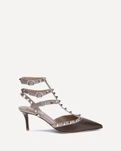 Valentino Rockstud 65 Two-tone Leather Pumps In Brown