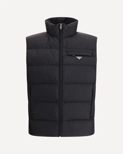 Prada Re-nylon Padded Bodywarmer In Black