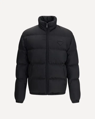 Prada Mens Black Medium-weight Re-nylon Down Jacket In Black