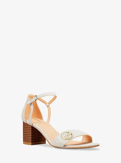 Michael Kors Hannah Signature Logo Block Heel Sandal