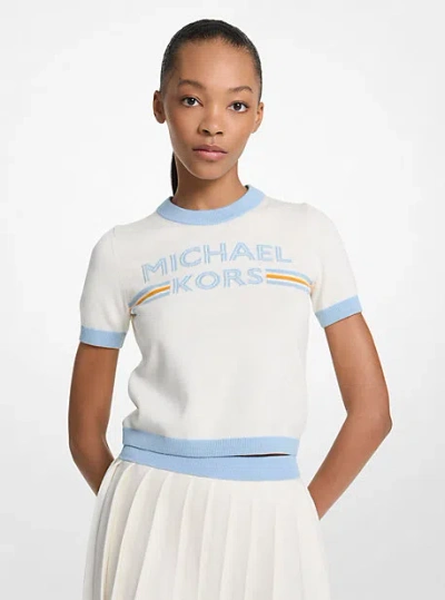 Michael Kors Logo Knit Short-sleeve Sweater