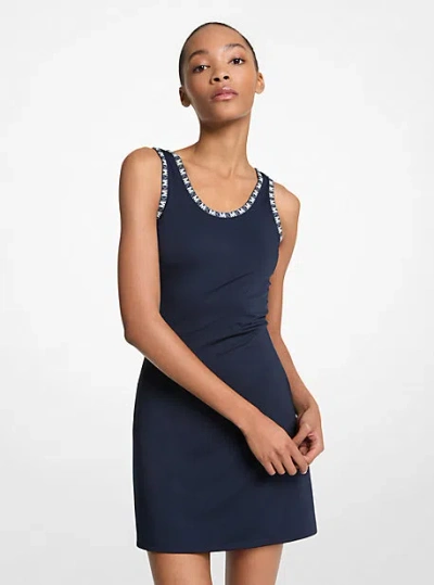 Michael Kors Logo Trim Stretch Knit Dress