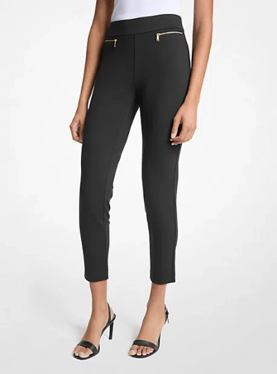 Michael Kors Viscose Blend Zip Pants In Black
