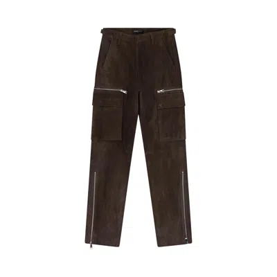 Pre-owned Purple Brand Suede Zip Cargo Pant 'brown' | Men's Size 29