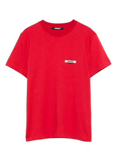 Jacquemus Round Neck Short Sleeve T-shirt In Red