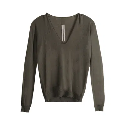 Pre-owned Rick Owens Knit V Neck Pullover Sweater 'bosco' | Green | Women's Size M