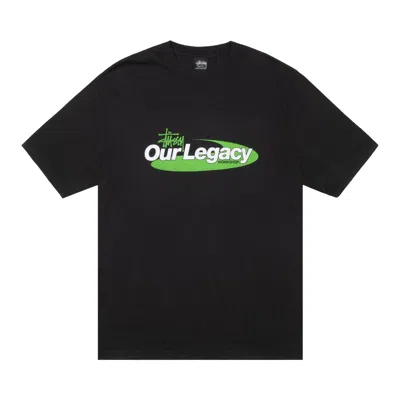 Pre-owned Stussy X Our Legacy Work Shop Swirl Tee Pigment Dyed 'black' | Men's Size S