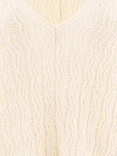 Loulou Studio V-neckline Textured Knit Sweater In Neutral