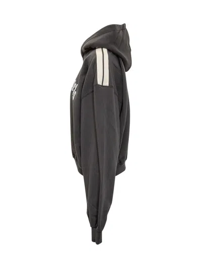 Palm Angels Track Crop Hoody In Gray
