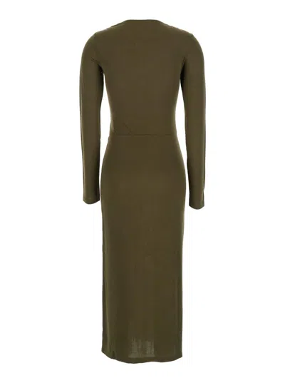 Isabel Marant Étoile Form-fitting Midi Dress With Gathered Side Draping In Brown
