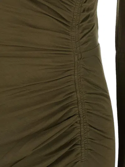 Isabel Marant Étoile Form-fitting Midi Dress With Gathered Side Draping In Brown