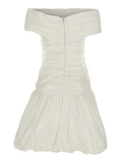 Rotate Birger Christensen Off Shoulder Mini Dress In White