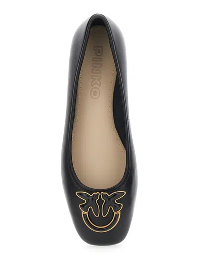 Pinko Logo-embellished Ballerina Flats In Black