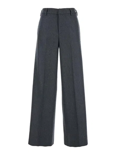 Pt Torino Lorenza Half Elasticated Belt Pants Wool And Cashmere Brusghed Flanel