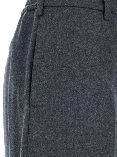 Pt Torino Lorenza Half Elasticated Belt Pants Wool And Cashmere Brusghed Flanel