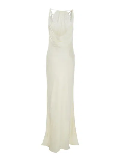 Rotate Birger Christensen Maxi Slip Dress In Neutral