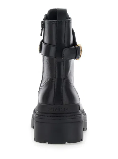 Pinko Mia 07 Leather Ankle Boots In Black