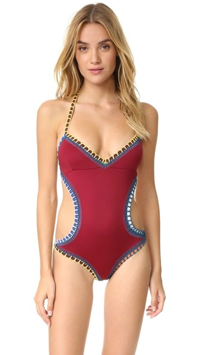 Kiini One-piece Soley Mono Maillot Swimsuit In Red | ModeSens
